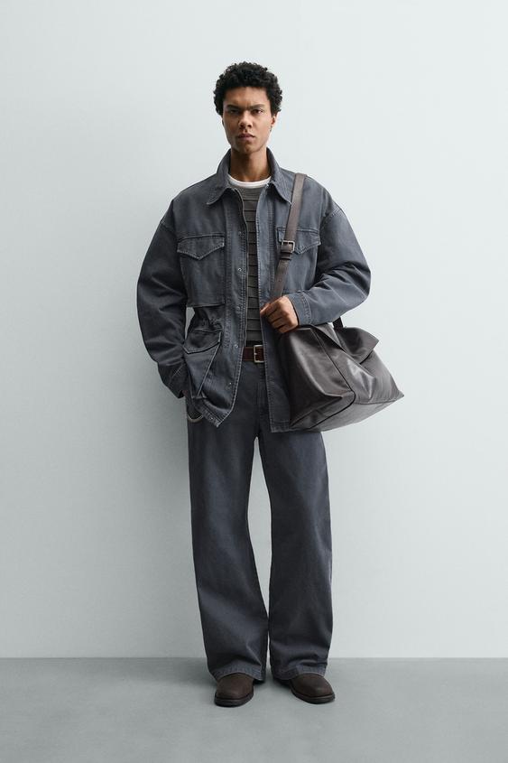 WASHED COTTON TEXTURED PANTS