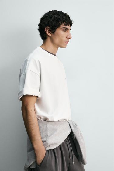 EMBROIDERED INTERLOCK T-SHIRT - White by Zara - Image 5