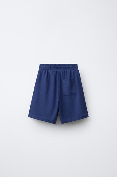 ENSEMBLE T-SHIRT ET SHORT GAUFRÉ ÉTIQUETTE - Bleu roi de Zara - Image 4