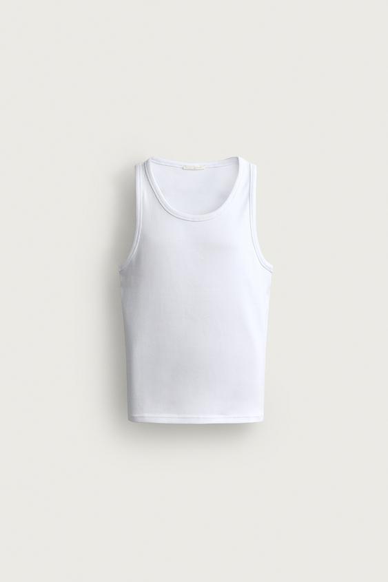RIB TANK TOP - White by Zara - Image 0