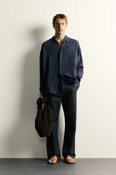 100% LINEN LIGHTWEIGHT RELAXED FIT SHIRT - Blue by Zara - Image 0