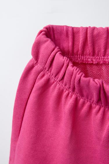 LOT DE DEUX BERMUDAS UNIES ET À RAYURES - Fuchsia de Zara - Image 3