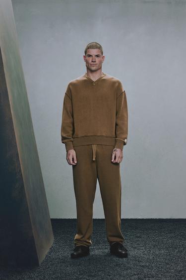 WASHED KNIT TROUSERS X SR_A - Olive green by Zara