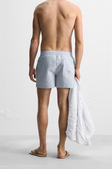 MAILLOT DE BAIN COURT SEERSUCKER - Bleu ciel de Zara - Image 2