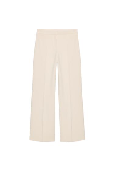 Zaras RAK BYXA MED HÖG MIDJA - Naturfärg