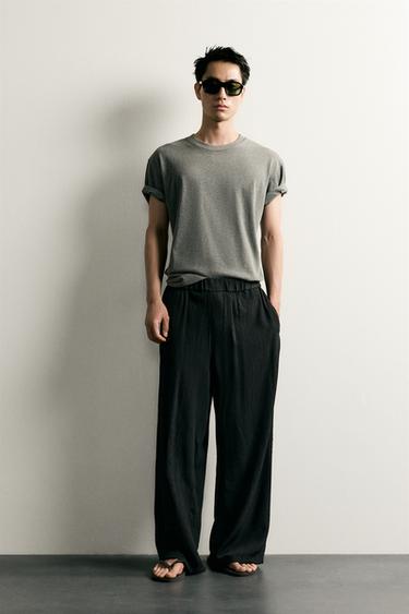 PANTALÓN RELAXED FIT RELIEVE - Negro de Zara - Imagen 0