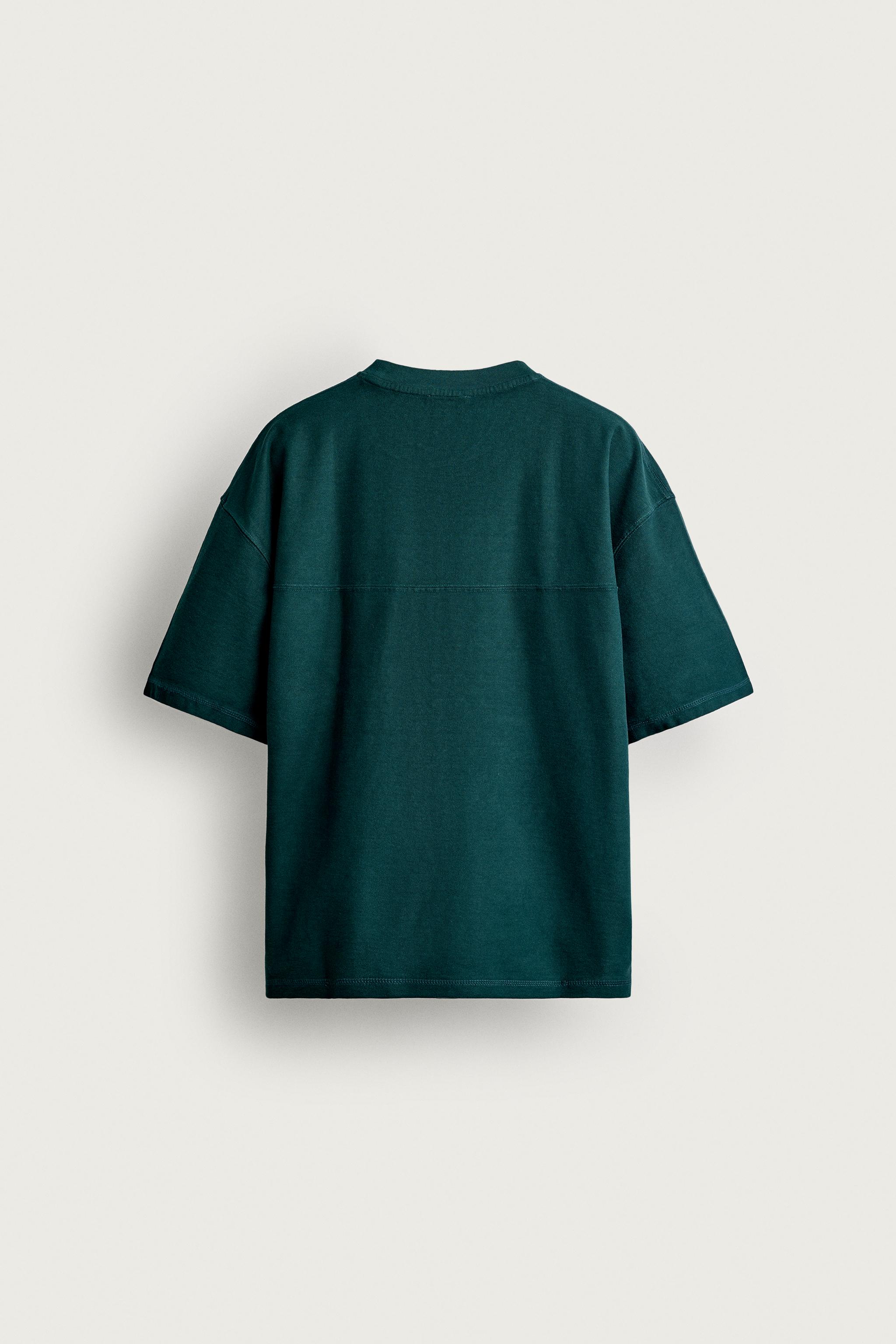Мужские футболки Zara RELAXED FIT SEAM T-SHIRT — фото 6