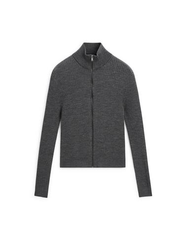 Zara Wool zip-up cardigan - Anthracite grey