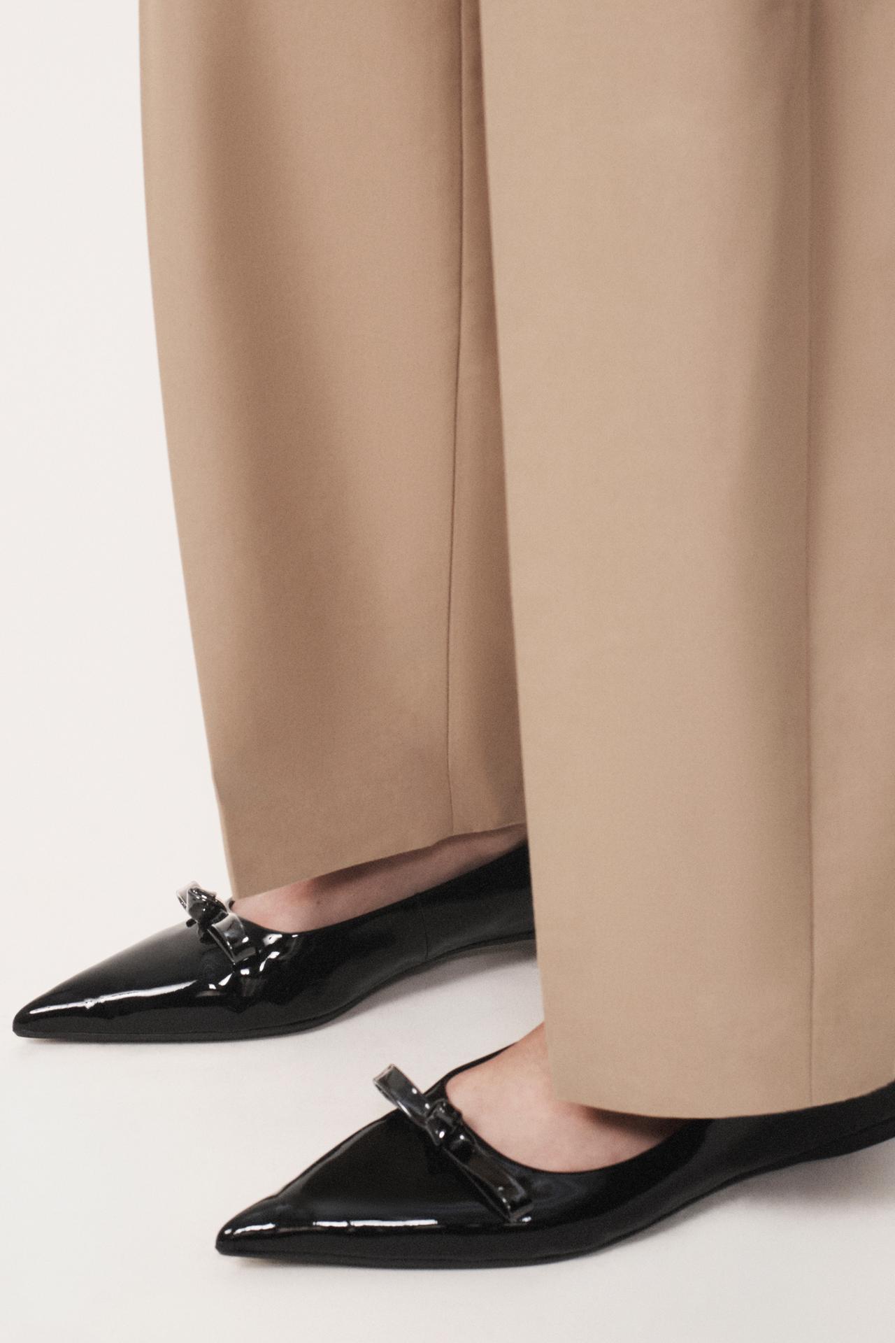 LEATHER BOW SHOES - THE ITEM ZARA WOMAN — Black