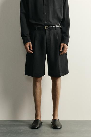 ANZUG-BERMUDASHORTS MIT ZIERFALTEN - Schwarz von Zara