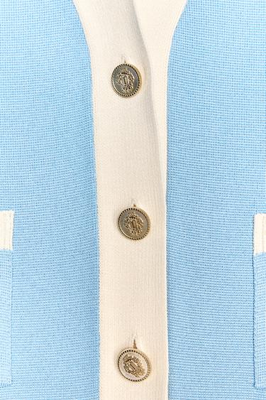 SHORT SLEEVE KNIT CARDIGAN - Light blue by Zara - Image 5