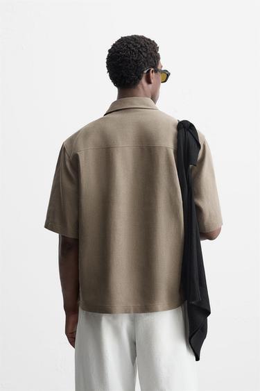 VISCOSE AND JUTE SHIRT - Mink by Zara - Image 2