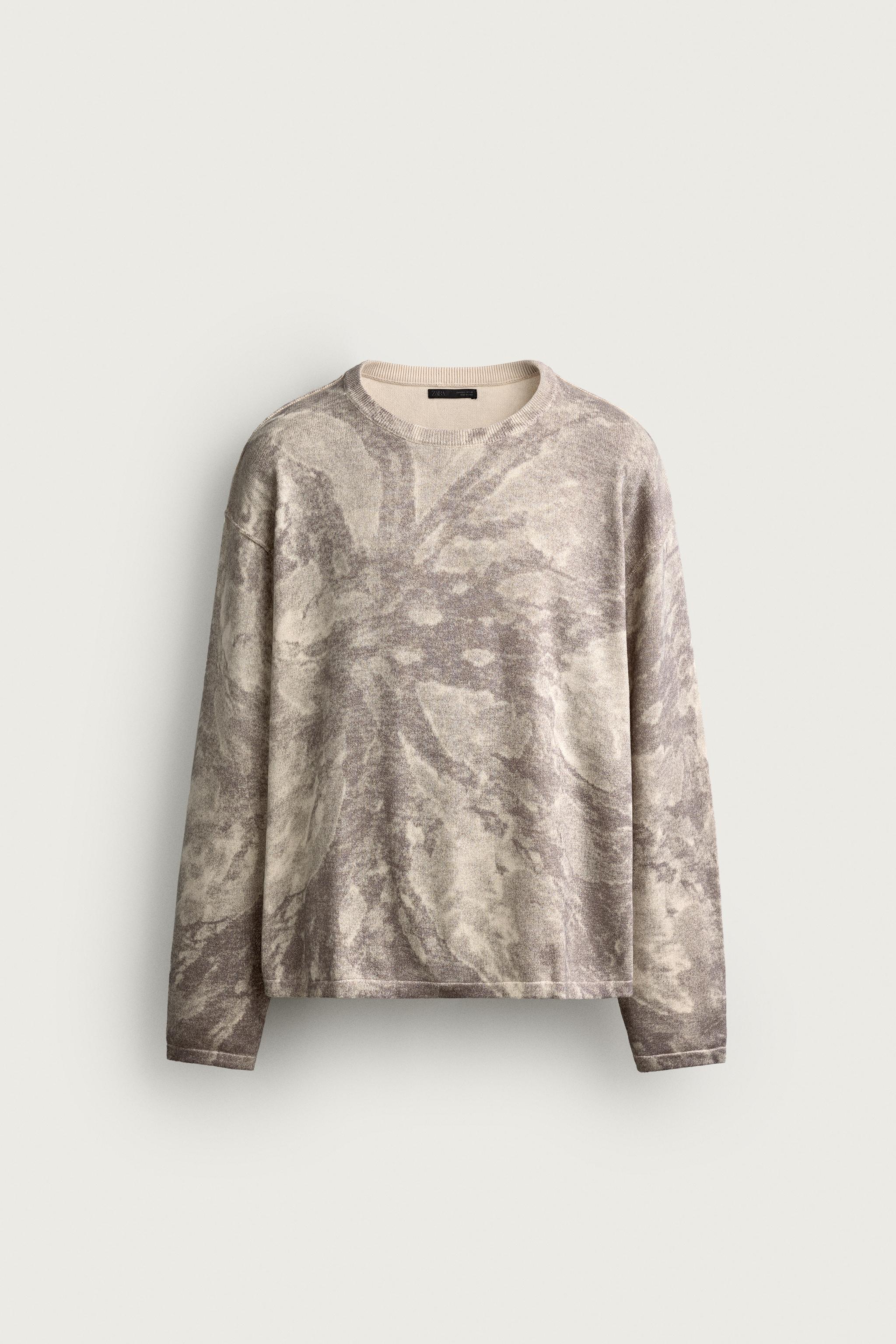 Zara SOYUT DESENLİ RELAXED FIT KAZAK görsel 7