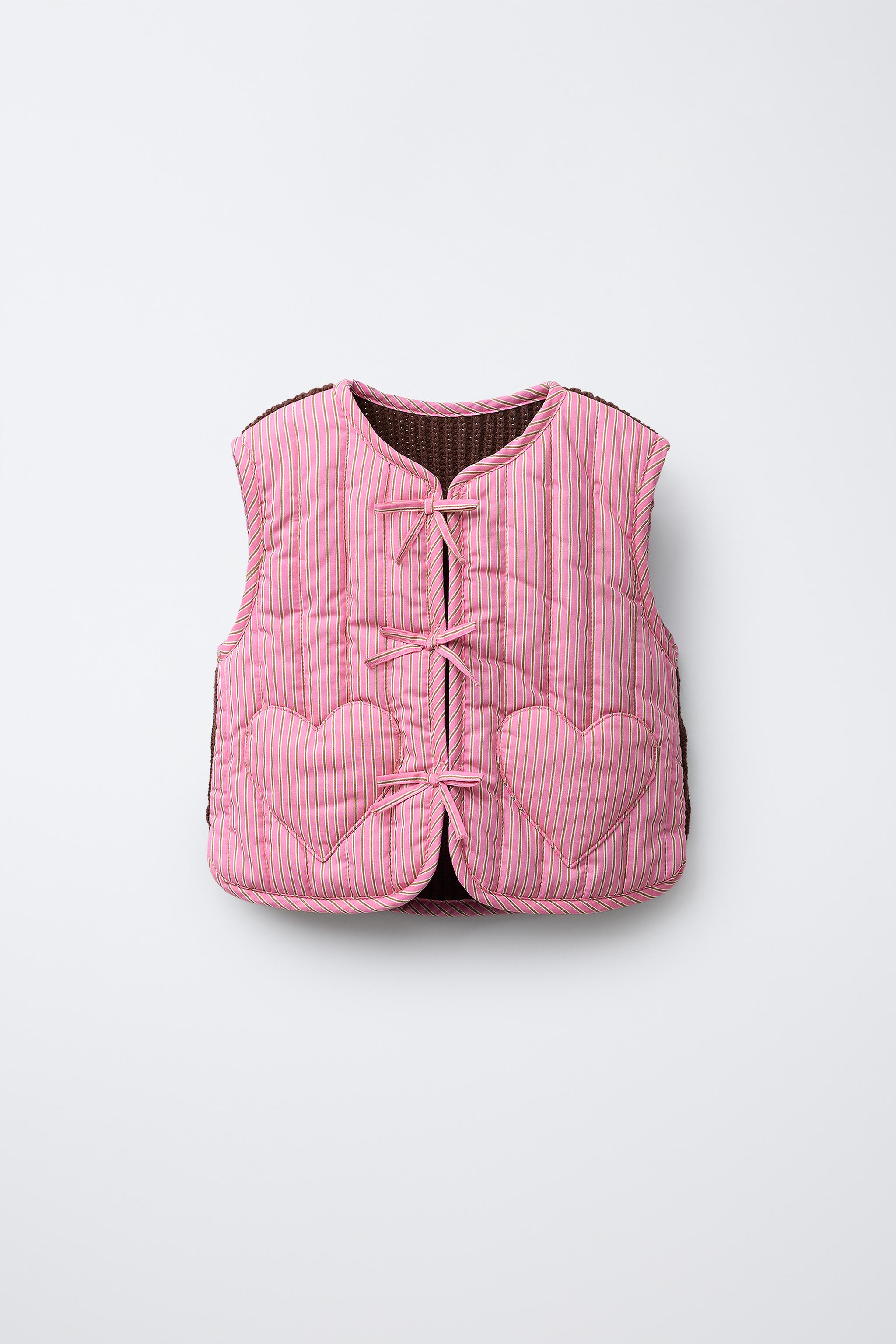 pois Tweed vest【Pink】 STRIPED COMBINATION VEST - Pink | ZARA Canada