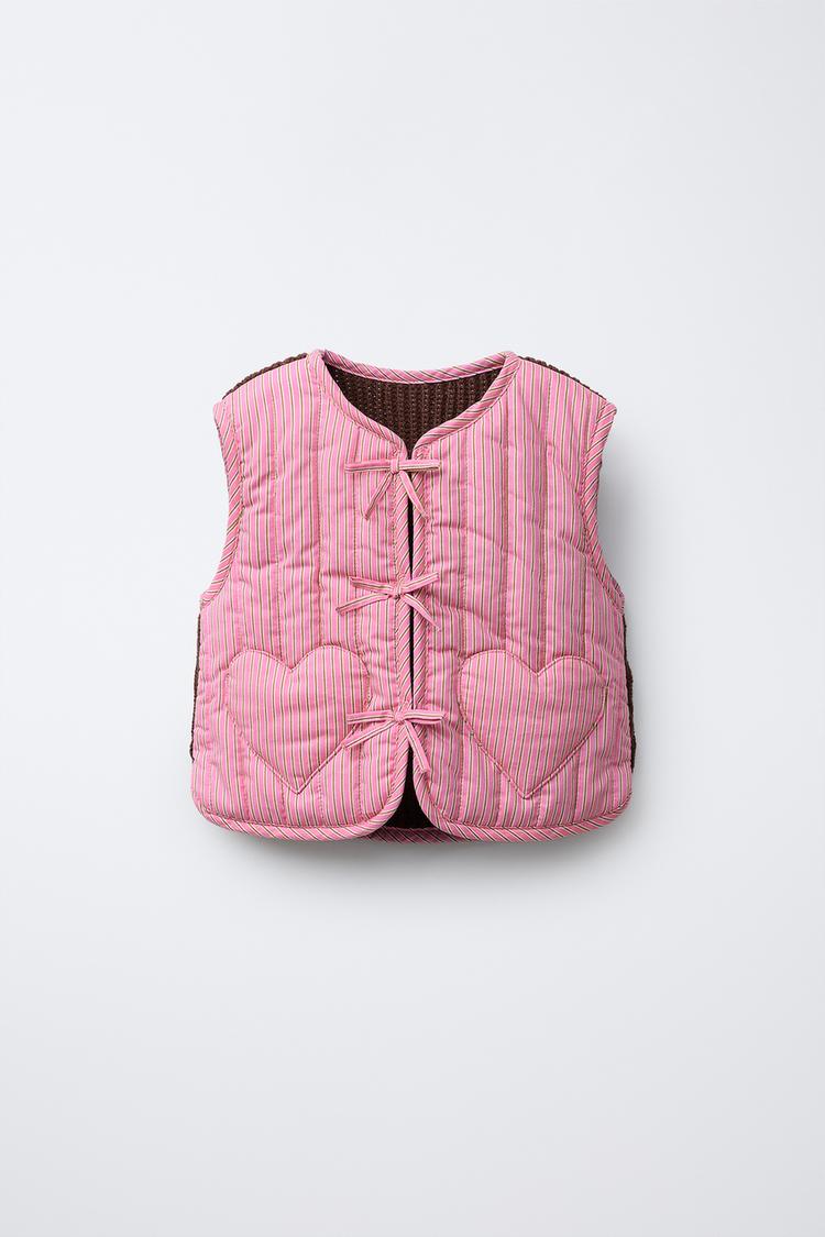 STRIPED COMBINATION VEST