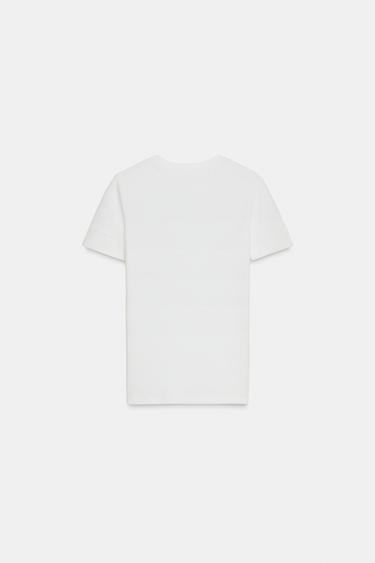 MINIMALIST SHORT SLEEVE T-SHIRT - Oyster-white by Zara - Image 5