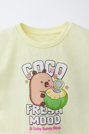 CAPYBARA CAPYFUN © PRINT T-SHIRT - Lime by Zara - Image 2