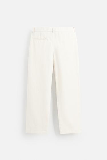 PANTALON REGULAR FIT STRUCTURÉ - Écru de Zara - Image 7