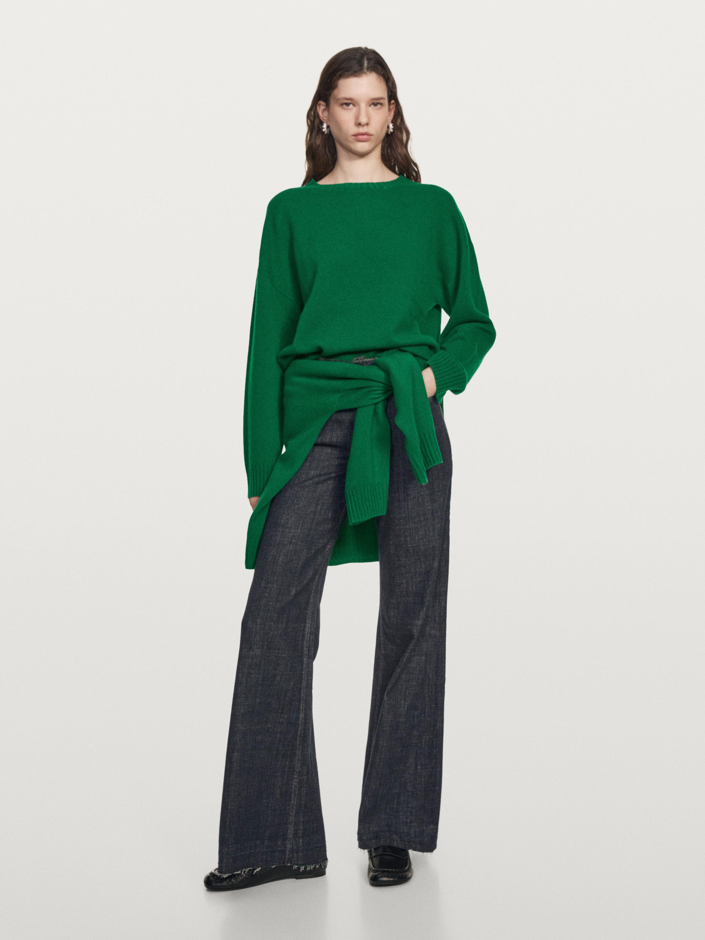 Wool blend crew neck sweater