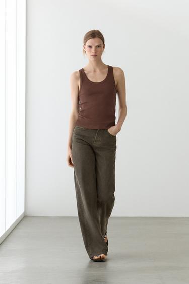 Débardeur 100 % coton - Vison chiné de Zara - Image 0