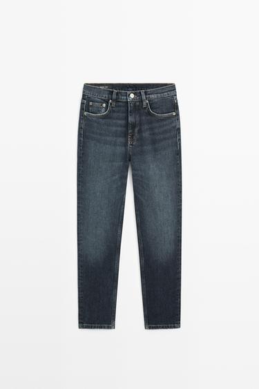 Zara Mid-waist slim fit cropped jeans - Mid-blue