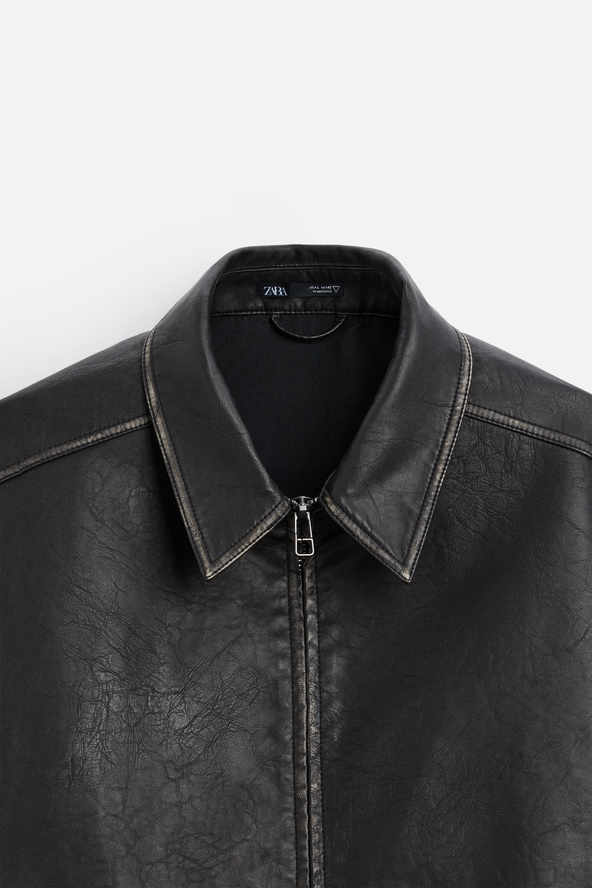 グラデーション フェイクレザー ジャケット - ブラック | ZARA