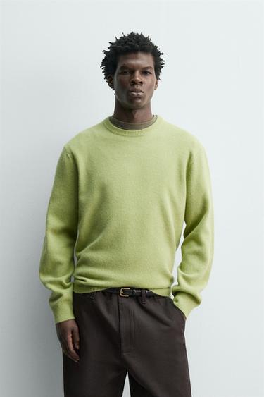 WOOL - ALPACA JUMPER - Lime by Zara