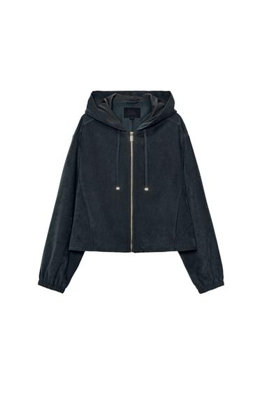 HOODED BOMBER JACKET - Anthracite grey by Zara