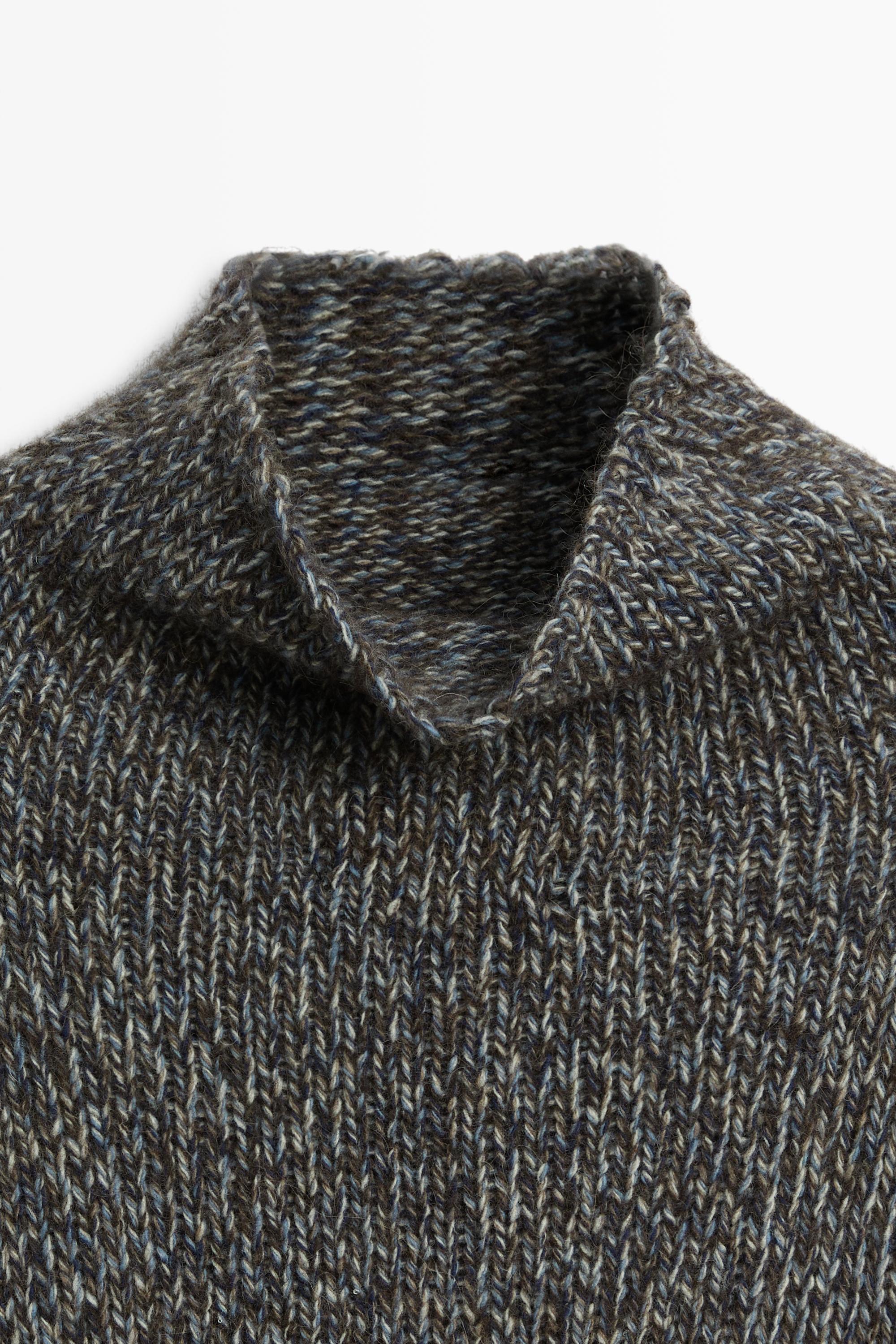 100% wool mouliné knit sweater