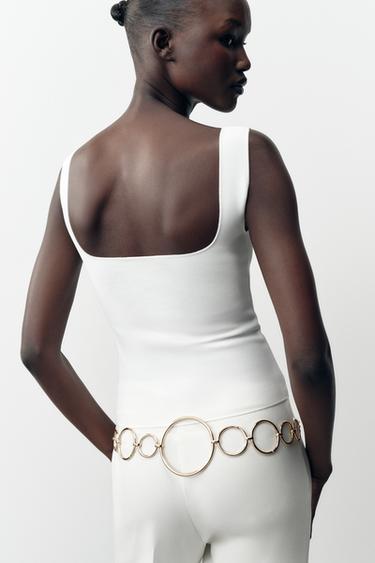 FLORAL EMBROIDERED STRETCH TOP - White by Zara - Image 2