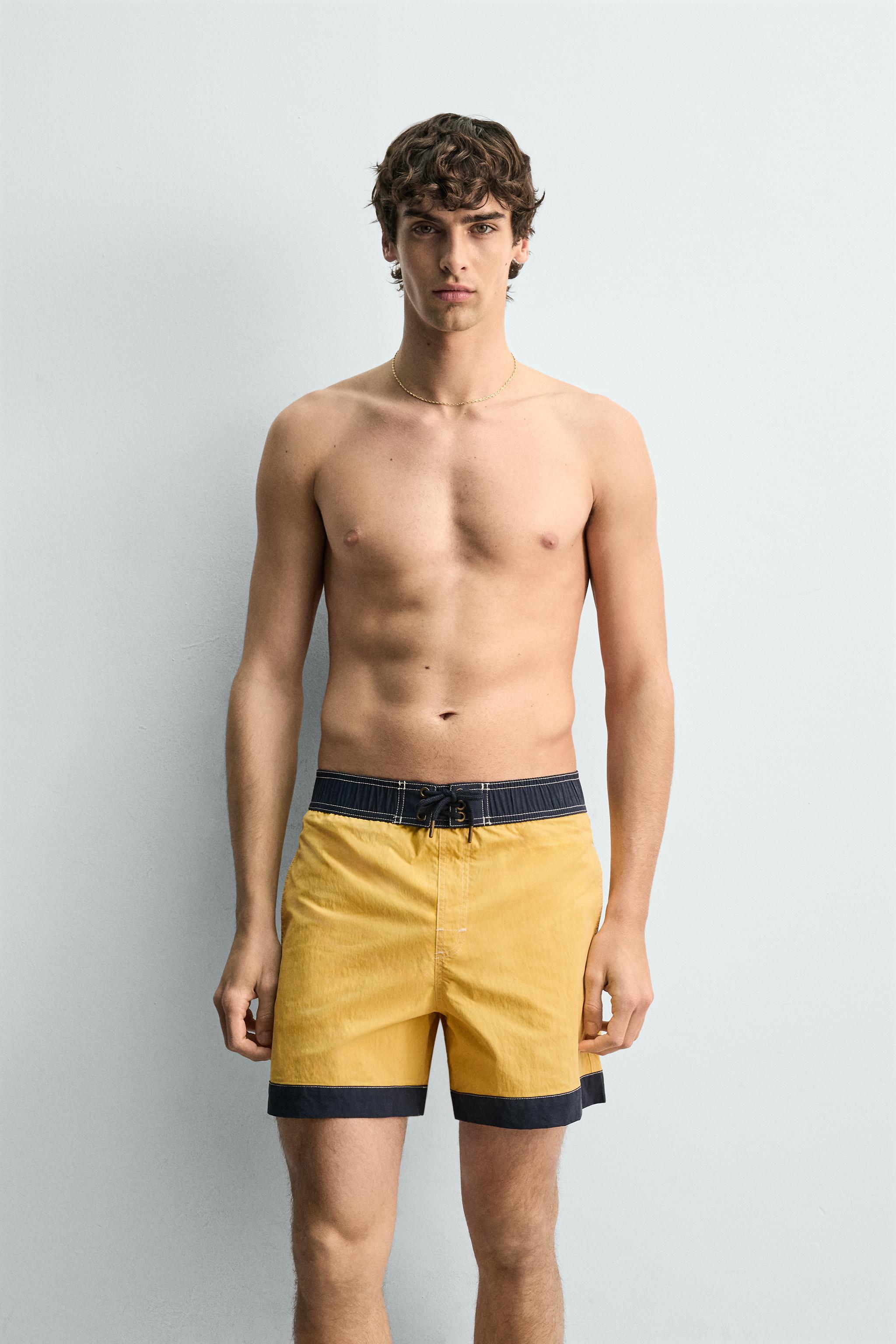 MAILLOT DE BAIN LONG AVEC CONTRASTE