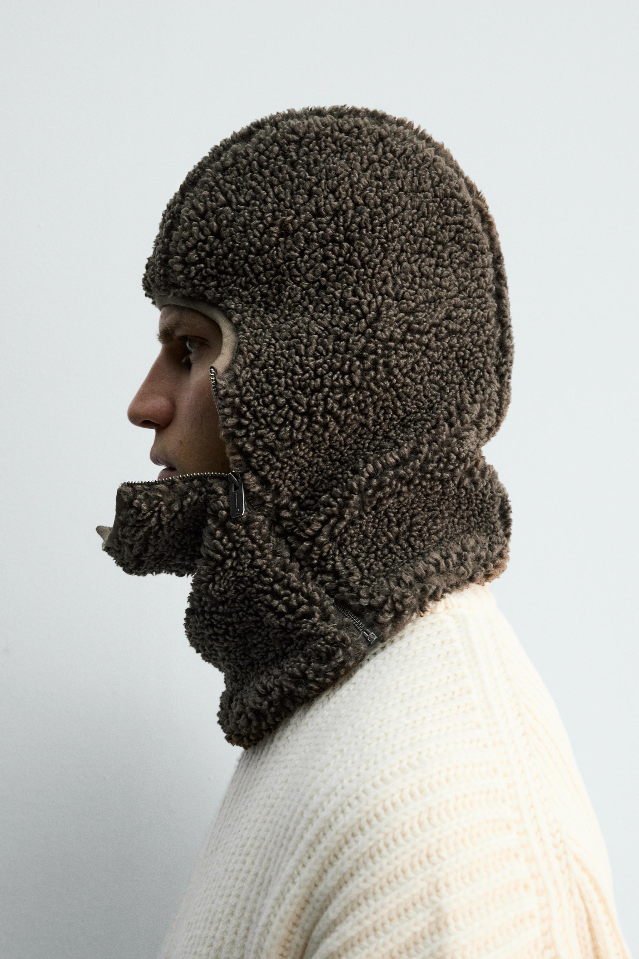 FAUX SHEARLING BALACLAVA X SR_A - Khaki | ZARA United States