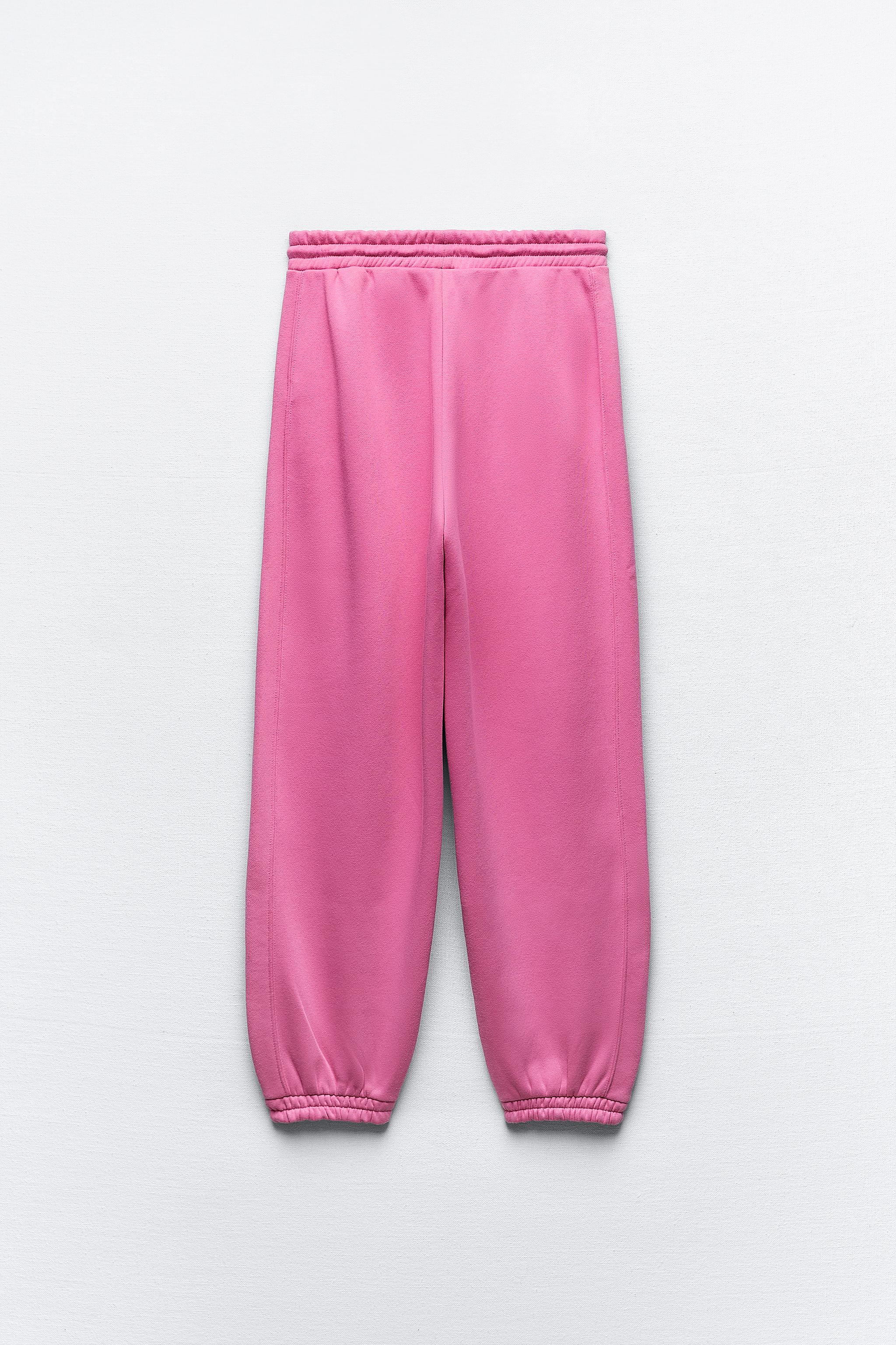 Zara plush discount jersey jogging trousers