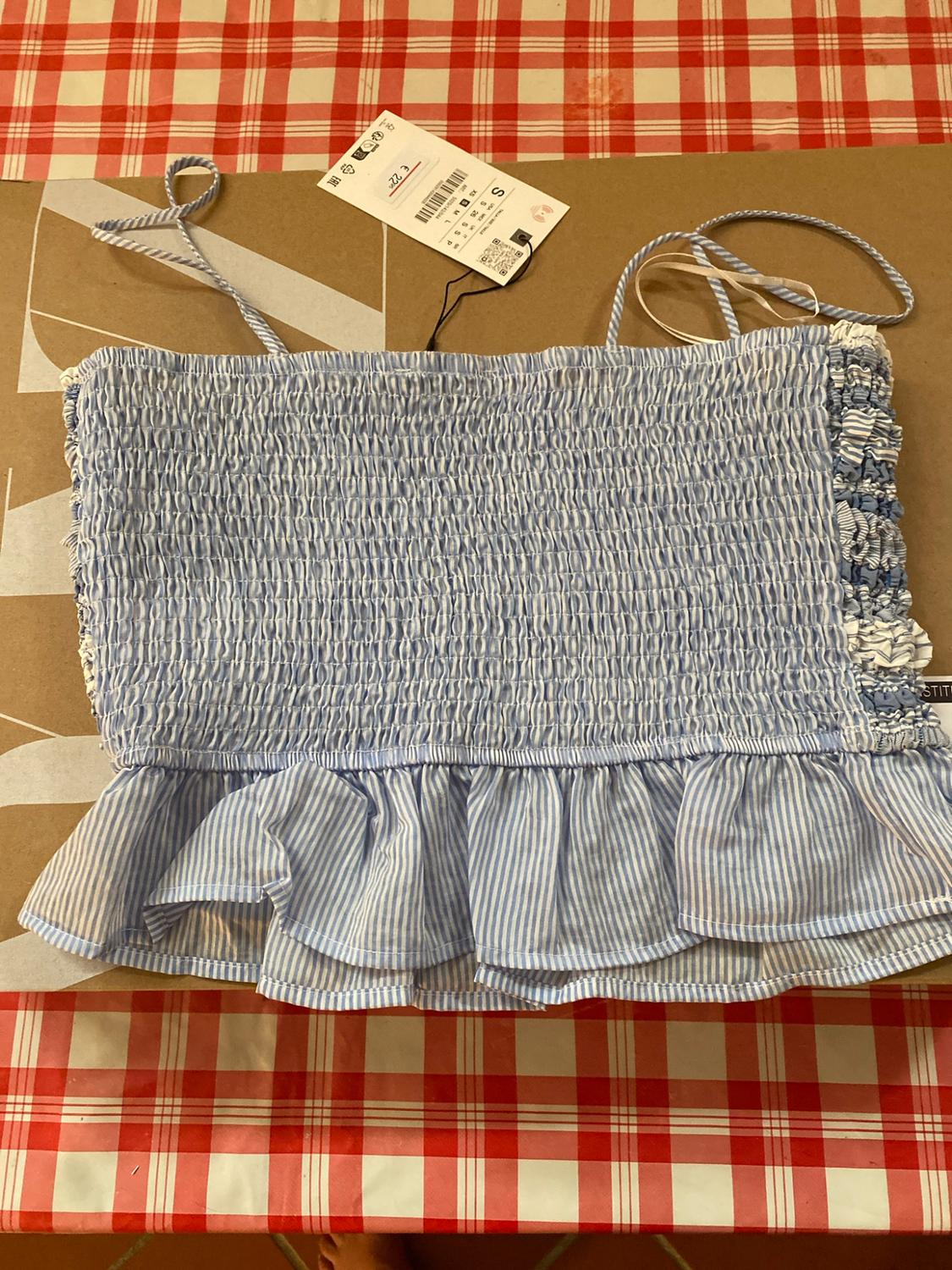STRIPED SMOCKED TOP - Image 4