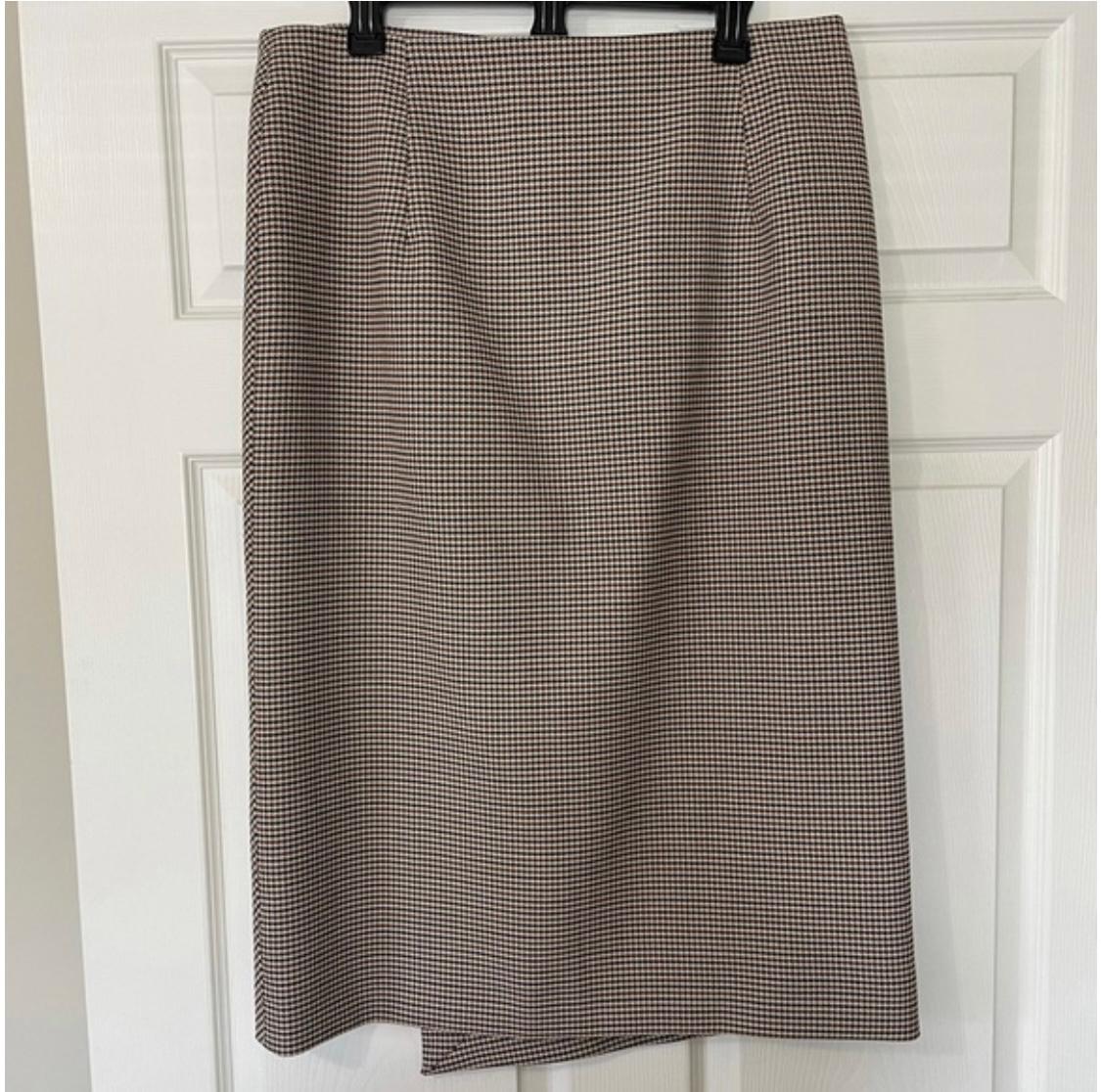 ASYMMETRIC PLAID KNEE SKIRT - Image 2