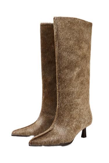 BOTA PIEL KITTEN - blanco de Zara