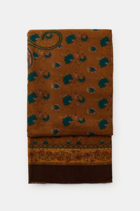 FOULARD IMPRIMÉ CACHEMIRE - Marron de Zara - Image 5
