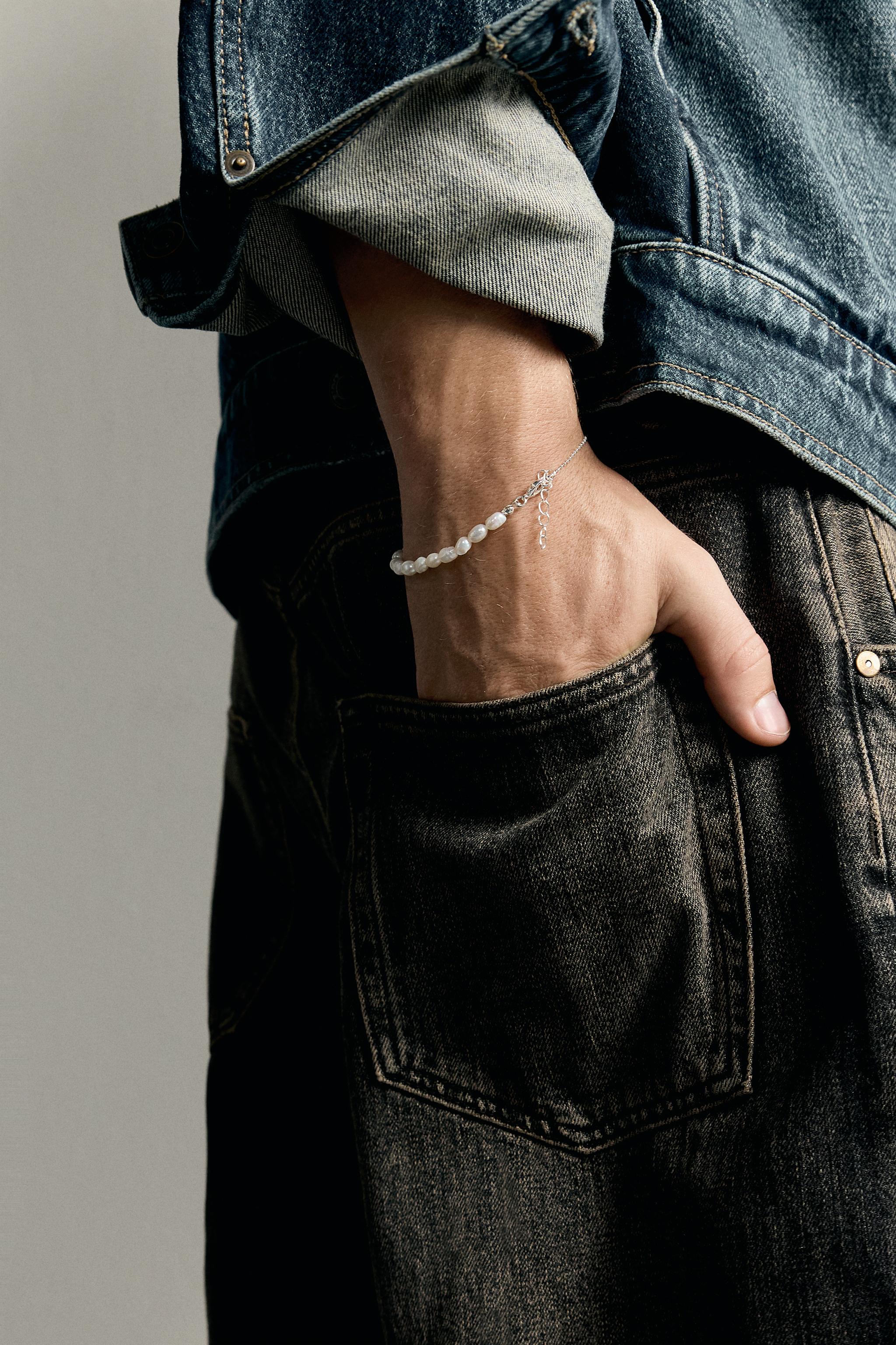 Мужские аксессуары Zara MIXED PEARL BRACELET — фото 2