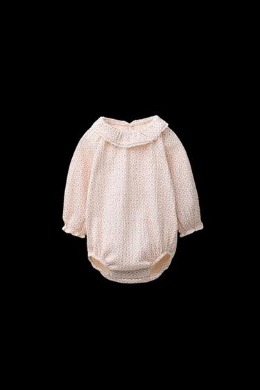 Zara LACE FLORAL PRINT BODYSUIT - Light ecru - Image 0