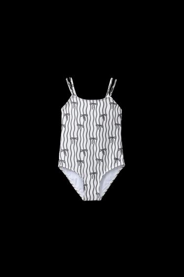 Zara 6-14 YEARS/ BOW PRINT SWIMSUIT - Black - Image 0