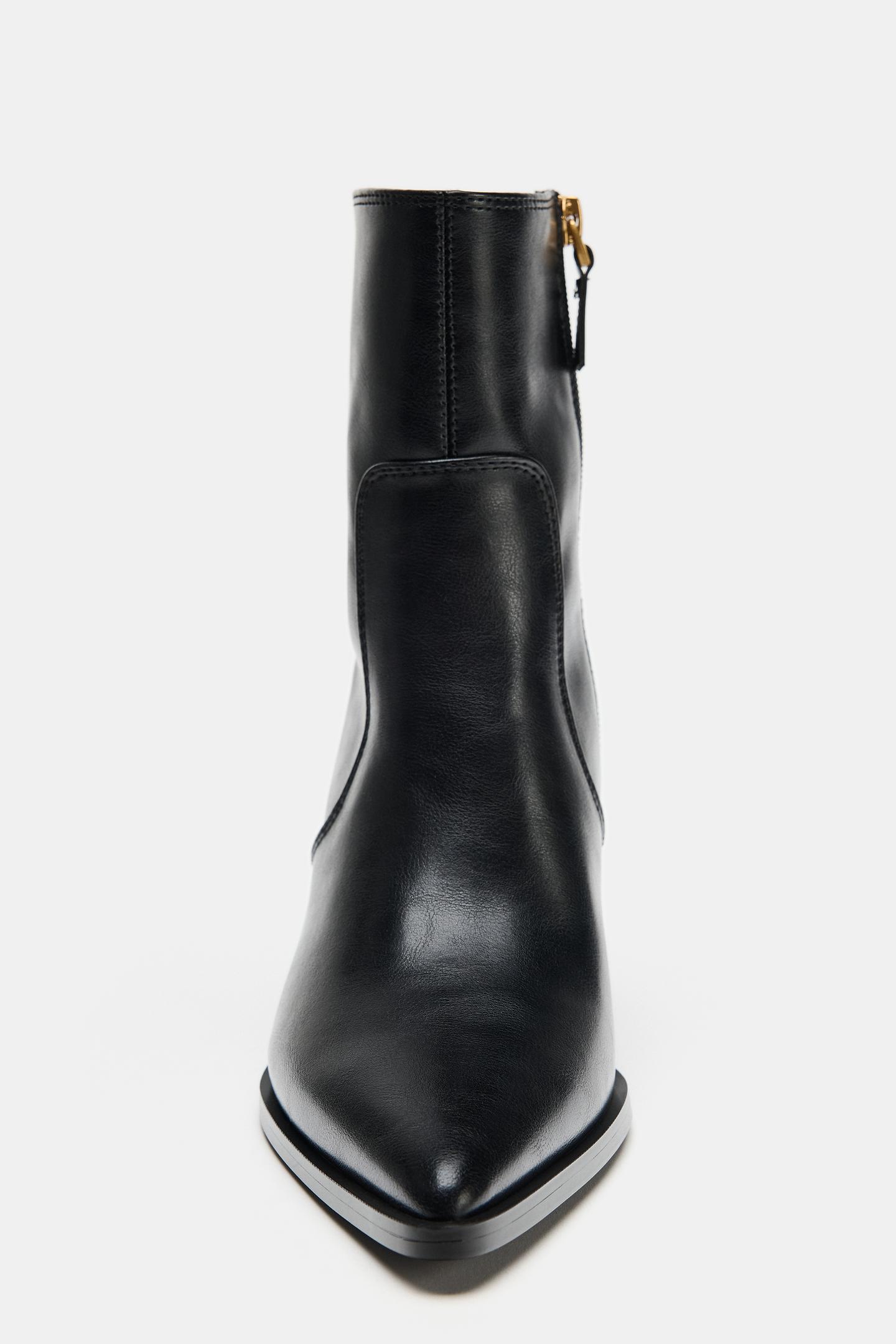 Женские ботинки Zara Block Heel Ankle, цвет: Чёрный — фото 3