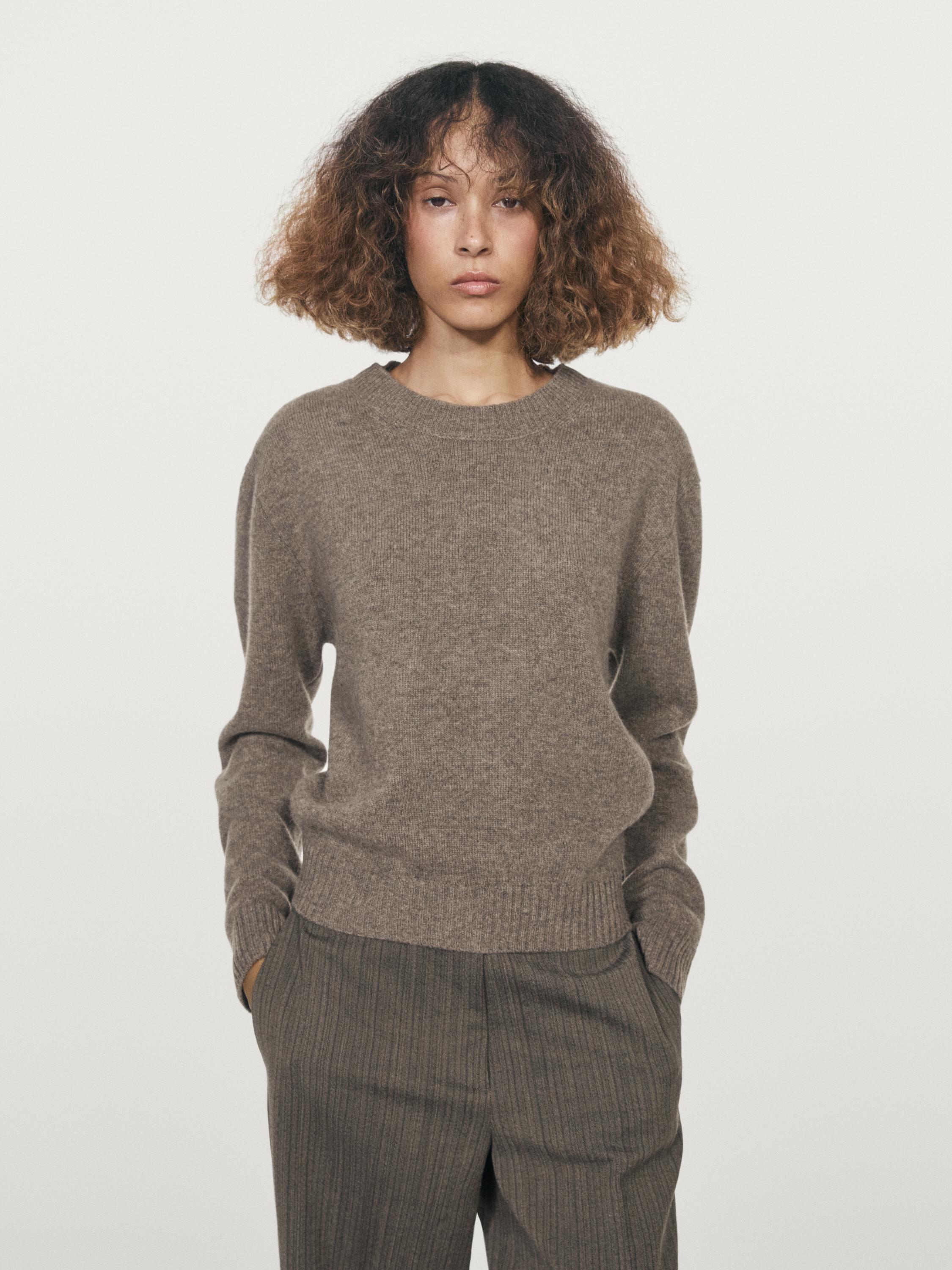 Pull col rond en laine mélangée