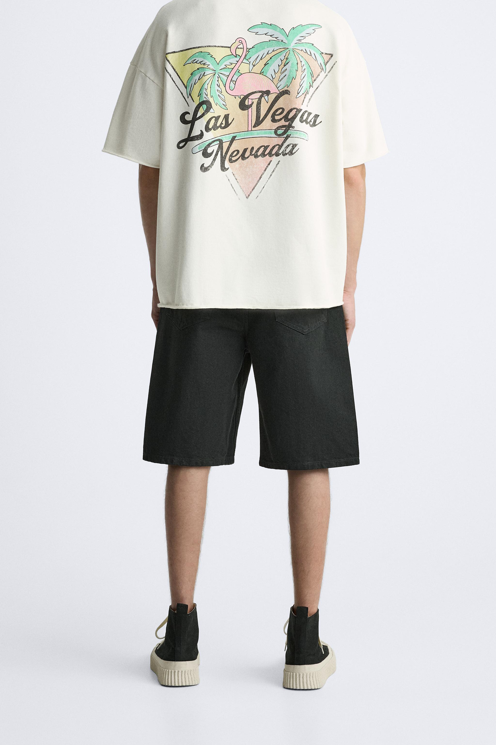 デニムバミューダパンツ ジッパー付き - ブラック | ZARA Japan