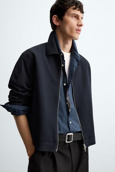 ZIP-UP OVERSHIRT - Dark navy by Zara - Image 5