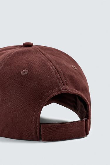 CAP WITH EMBROIDERED TEXT - Burgundy by Zara - Image 3