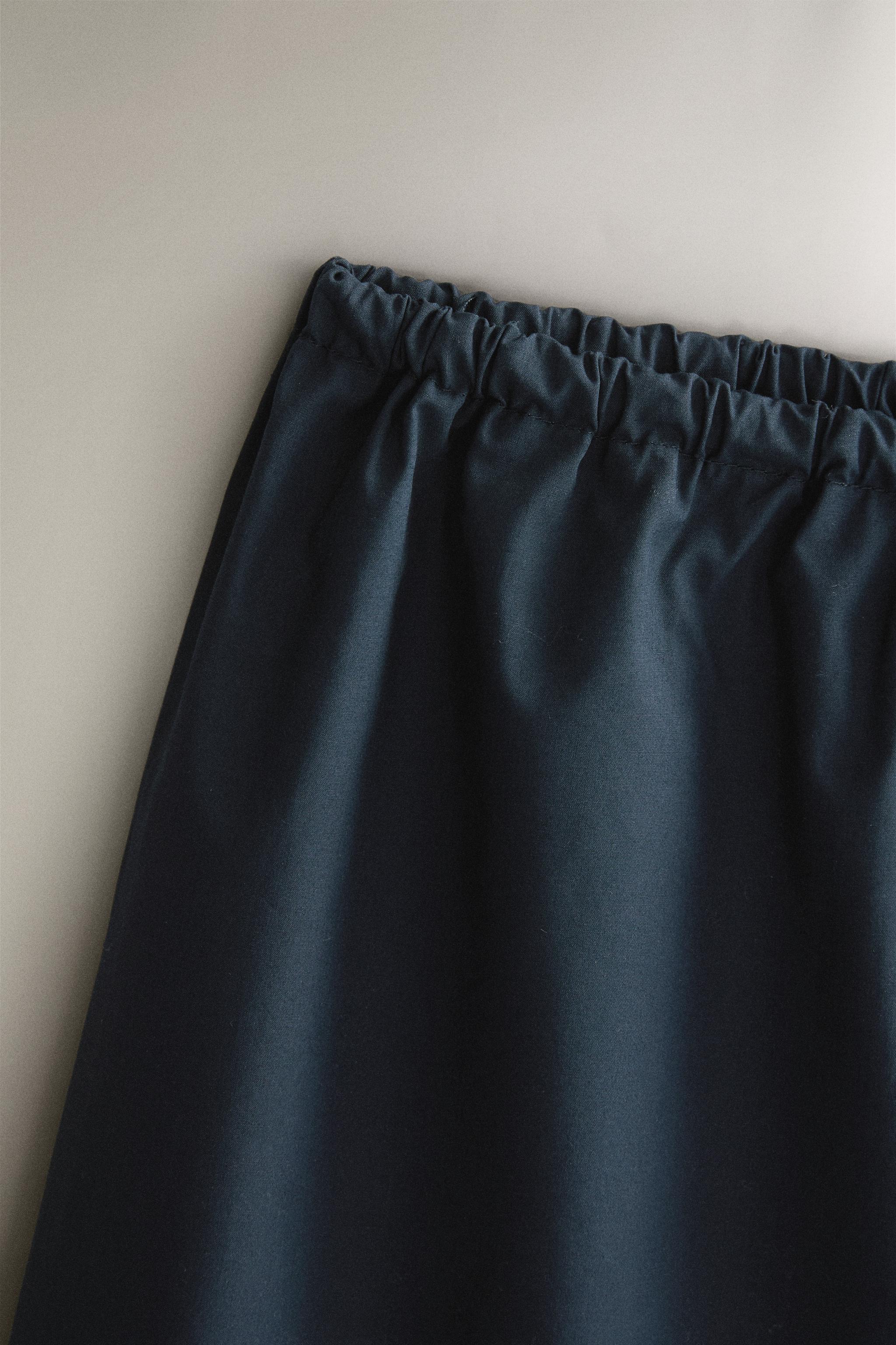 PLAIN COTTON SHORTS — Navy blue