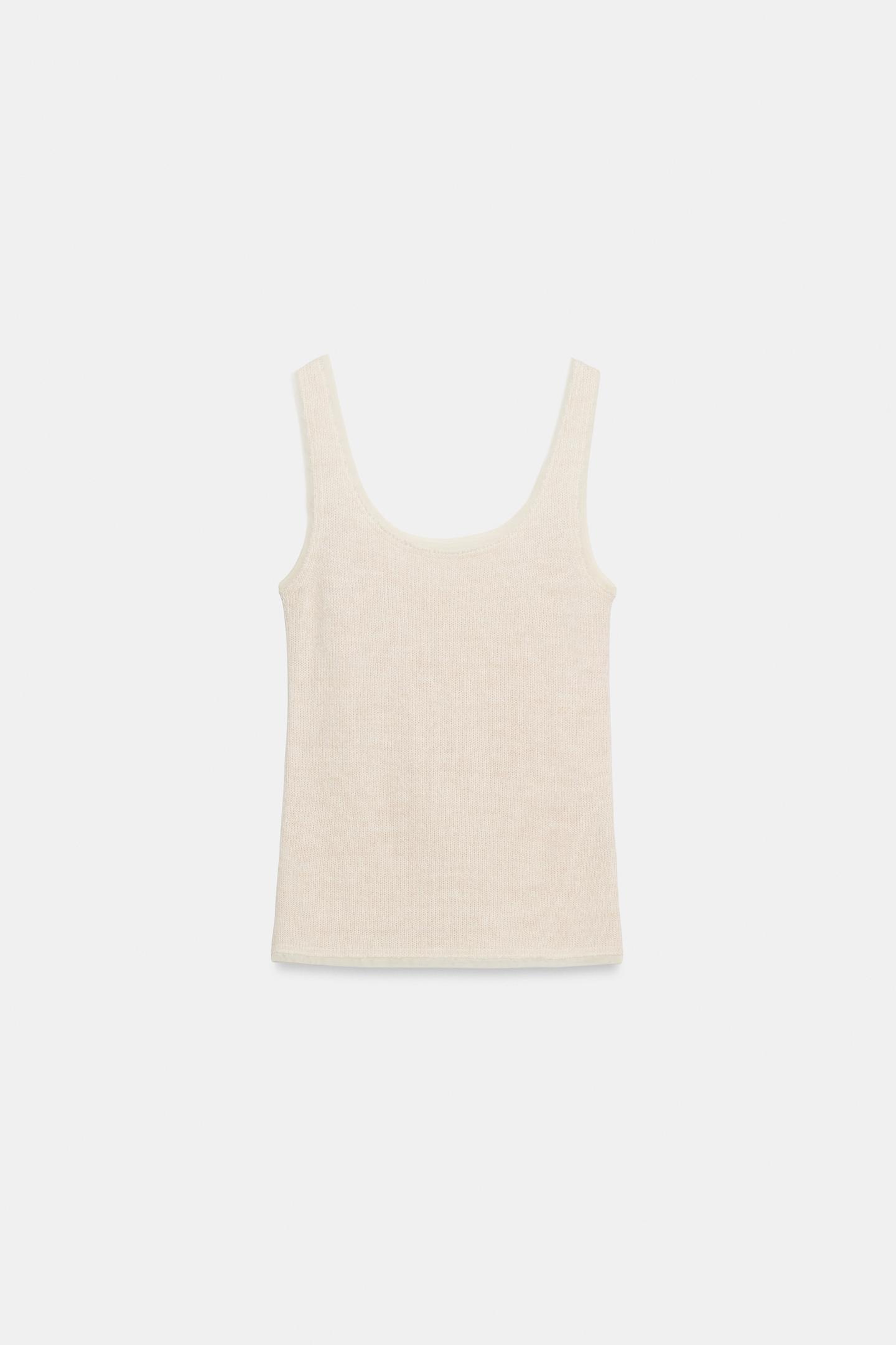 Женский топ Zara Combination Top, цвет: Экрю — фото 7