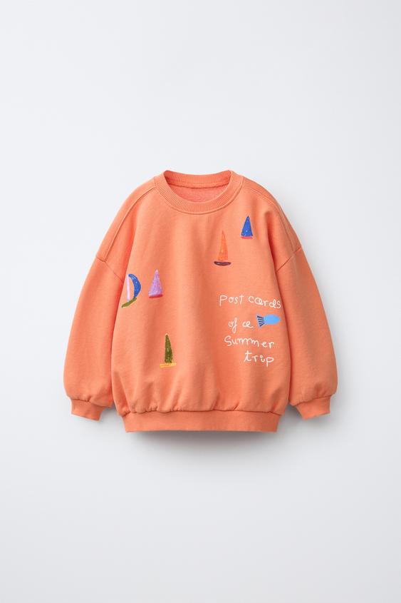 SUDADERA BARCOS ISABELLE VANDEPLASSCHE © - Naranja de Zara - Imagen 0