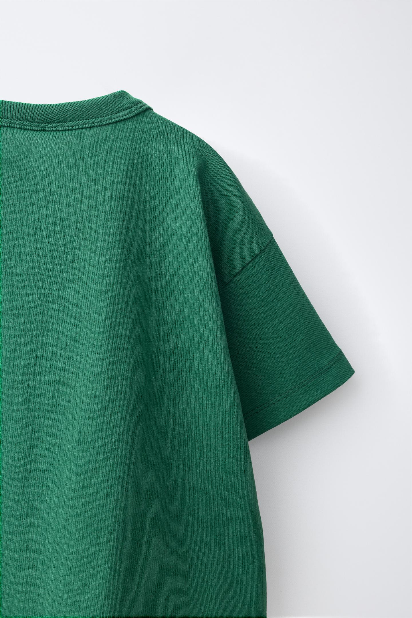 Детская футболка Zara Bear Print, цвет: Зелёный — фото 4