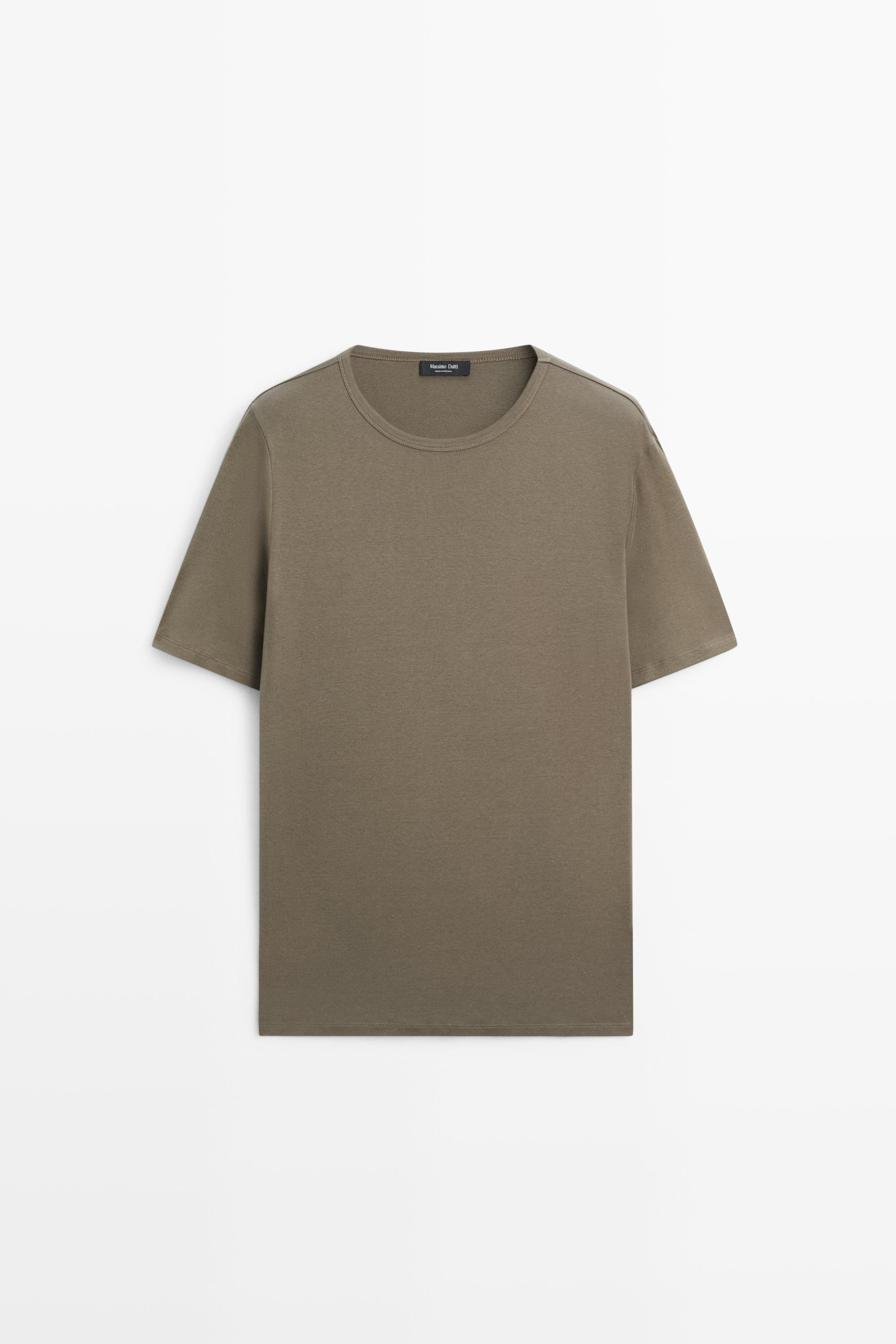 100% cotton short-sleeve T-shirt — Khaki